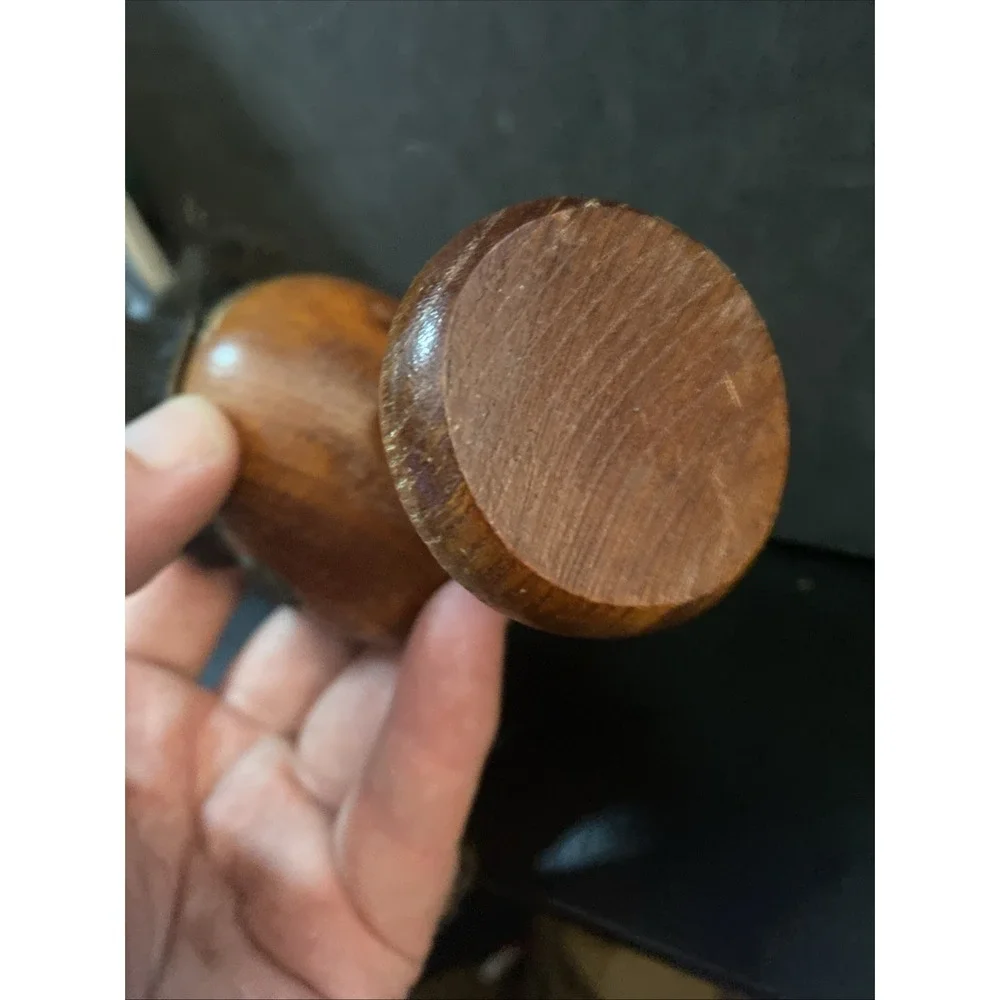 Vintage Mid Century Modern Wood Screw Nutcracker w Funny Face Hair Danish G3